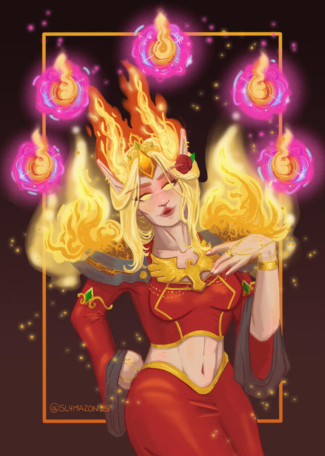 Fiery Blood Elf Portrait