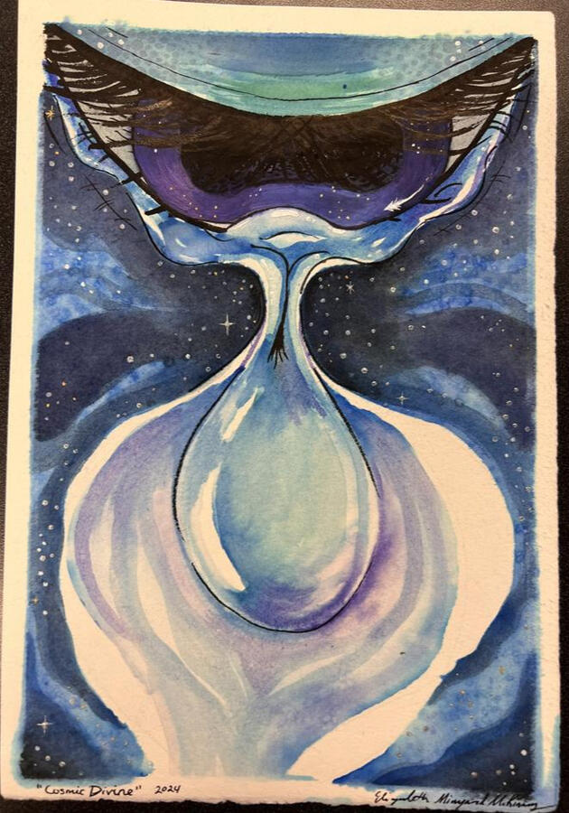 &quot;Cosmic Divine&quot; Watercolor Painting