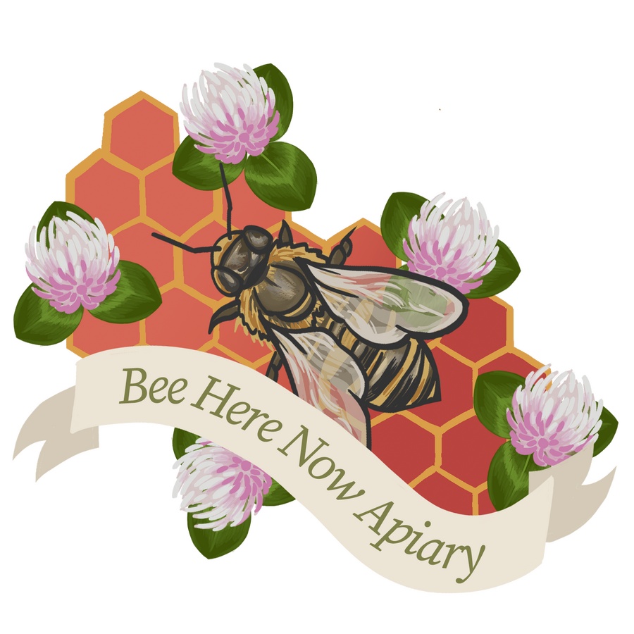 Bee Here Now Apiary Logo Bee Here Now Apiary Logo